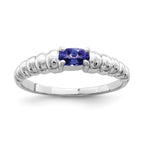 14k White Gold 5x3mm Oval Tanzanite East-West Ring
