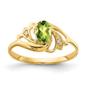 14k 6x4mm Oval Peridot and A Diamond Ring
