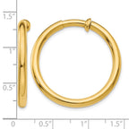 14k 3x25mm Polished Tube Hoop Non-pierced Earrings