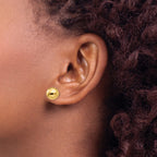 14k 9mm Polished Puffed Ball Post Earrings