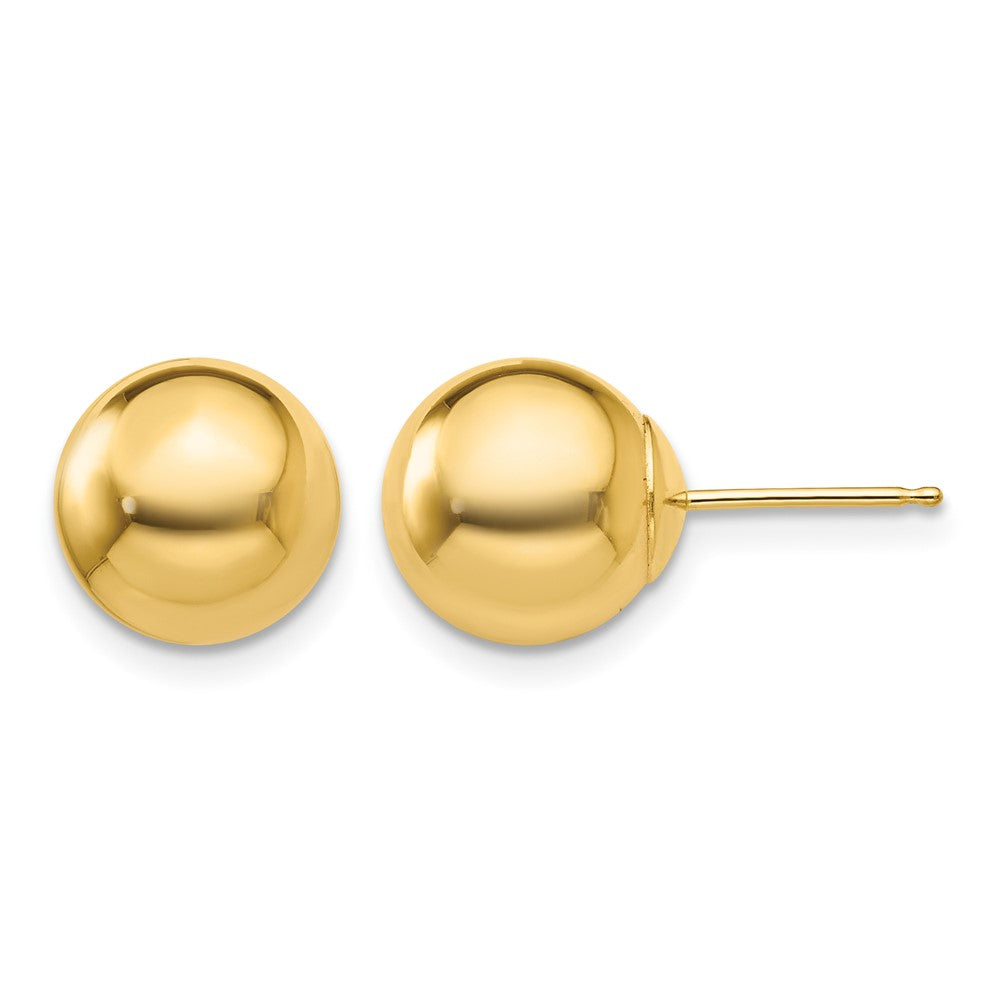 14k 9mm Polished Puffed Ball Post Earrings