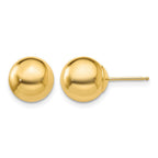 14k 9mm Polished Puffed Ball Post Earrings
