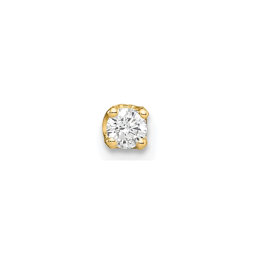 14k 1/8 carat Single Stud AA Diamond Earring