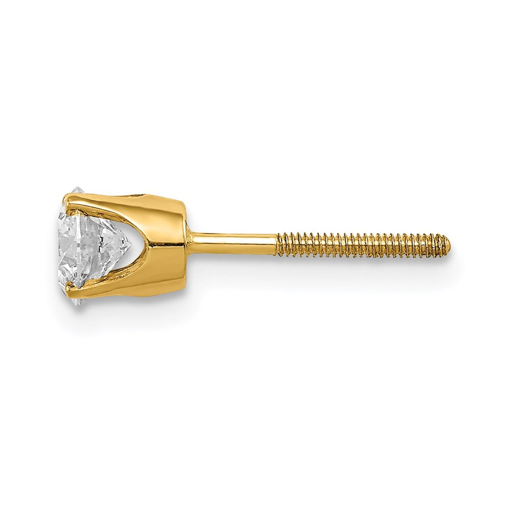 14k 1/2 carat Single Stud AA Diamond Earring