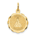 14k MERRY CHRISTMAS with Tree 15mm Engravable Disc Charm