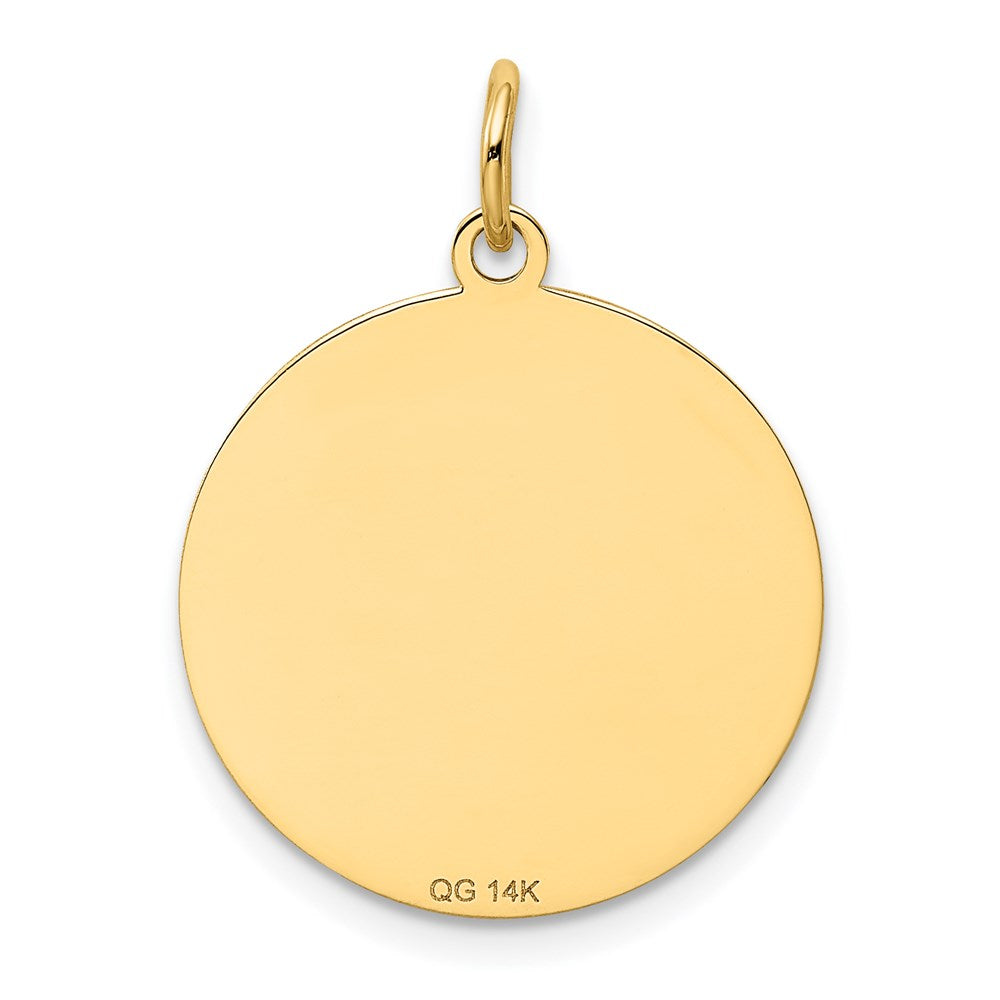 14k BEAGLE 20mm Engravable Disc Dog Charm