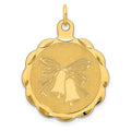 14k Wedding Bells 23mm Engravable Disc Charm