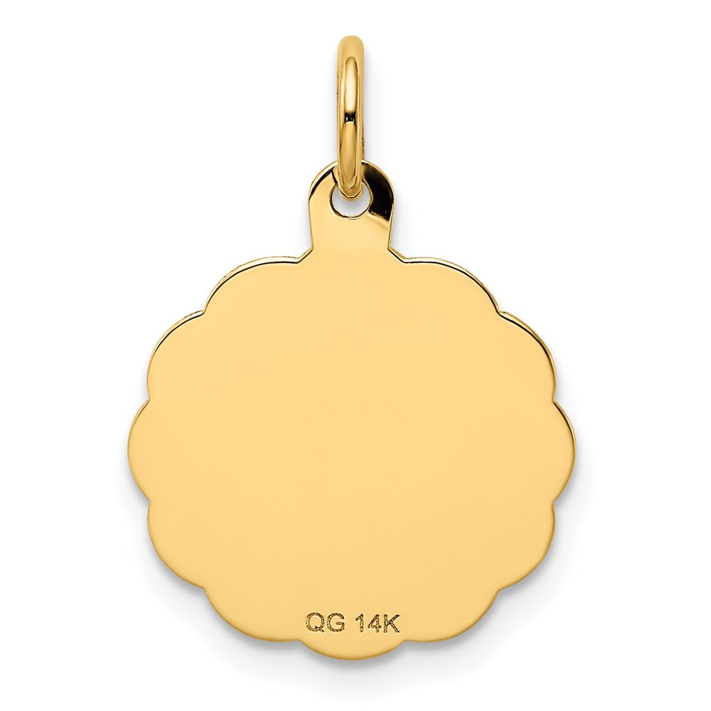 14k YOU ARE ALWAYS IN MY HEART Engravable Disc Charm