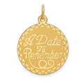 14K A DATE TO REMEMBER 19mm Engravable Disc Charm