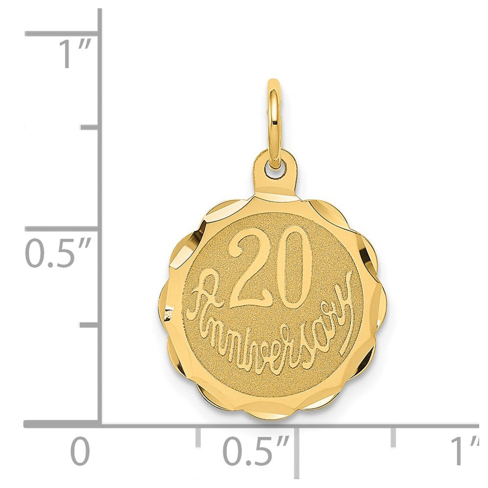 14K 20 ANNIVERSARY 15mm Engravable Disc Charm