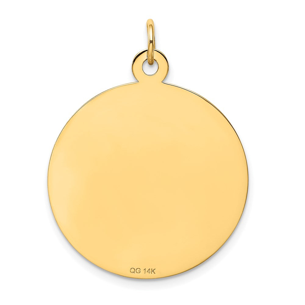 14K HAPPY ANNIVERSARY with Hearts 25mm Engravable Disc Charm