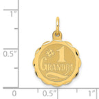 14k #1 GRANDPA 16mm Engravable Disc Charm