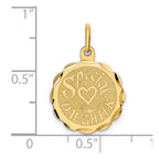 14K SPECIAL DAUGHTER 15mm Engravable Disc Charm