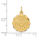 14K SPECIAL SISTER 15mm Engravable Disc Charm