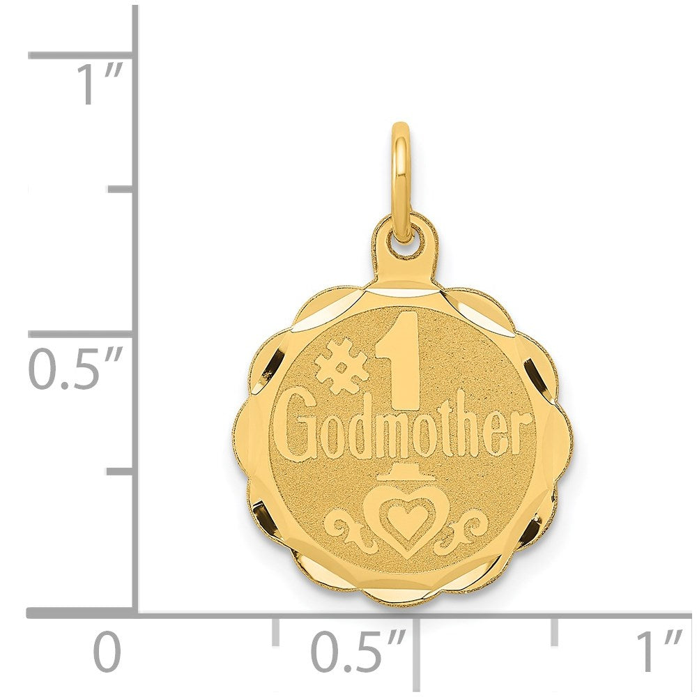 14K #1 GODMOTHER 16mm Engravable Disc Charm