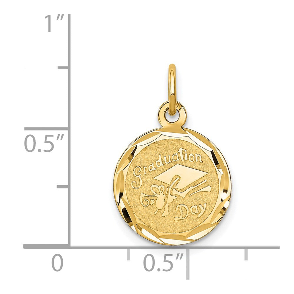 14k GRADUATION DAY with Cap 14mm Engravable Disc Charm