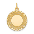 14k HAPPY GRADUATION DAY Engravable Disc Charm