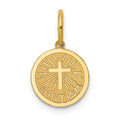 14k Small BAPTISM with Cross Round Disc Charm