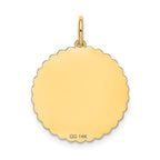 14k SWEET 16 Engravable 18mm Disc Charm