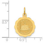 14K Polished Satin HAPPY BIRTHDAY with Cake 14mm Engravable Disc Charm