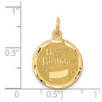 14K HAPPY BIRTHDAY with Banner 16mm Engravable Disc Charm