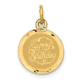 14k HAPPY BIRTHDAY 13mm Engravable Disc Charm