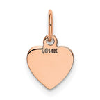 14K Rose Gold Polished Engravable 9mm Heart Disc Pendant