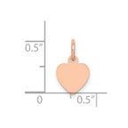14K Rose Gold Polished Engravable 9mm Heart Disc Pendant