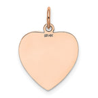 14K Rose Gold Polished Engravable 16mm Heart Disc Pendant