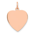 14K Rose Gold Polished Engravable 16mm Heart Disc Pendant