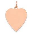 14K Rose Gold Polished Engravable 18mm Heart Disc Pendant
