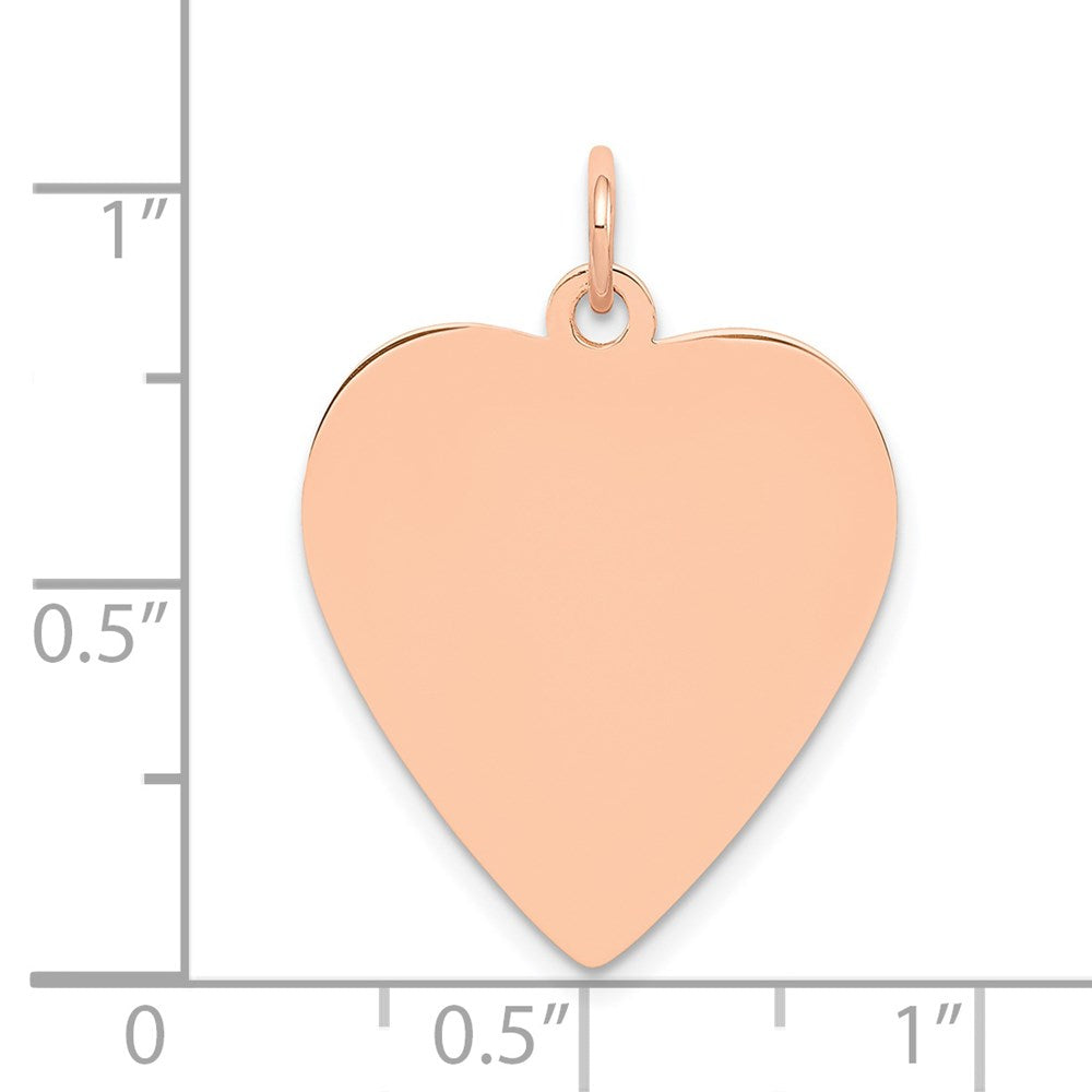 14K Rose Gold Polished Engravable 19mm Heart Disc Pendant