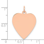 14K Rose Gold Polished Engravable 19mm Heart Disc Pendant