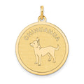 14k CHIHUAHUA 20mm Engravable Disc Dog Charm