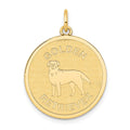 14k GOLDEN RETRIEVER 20mm Engravable Disc Dog Charm