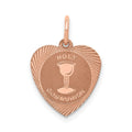 14k Rose Gold HOLY COMMUNION Heart Disc Charm