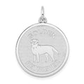 14k White Gold GOLDEN RETRIEVER 20mm Engravable Disc Dog Charm