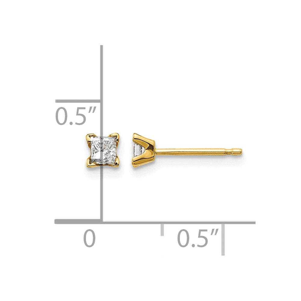 14k VS Quality Complete Princess-cut Diamond Earrings