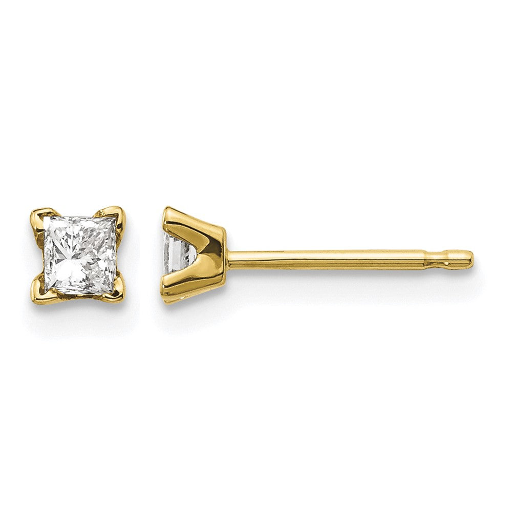 14k VS Quality Complete Princess-cut Diamond Earrings
