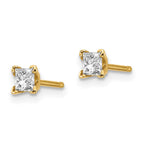 14k AA Quality Complete Princess-cut Diamond Stud Earrings