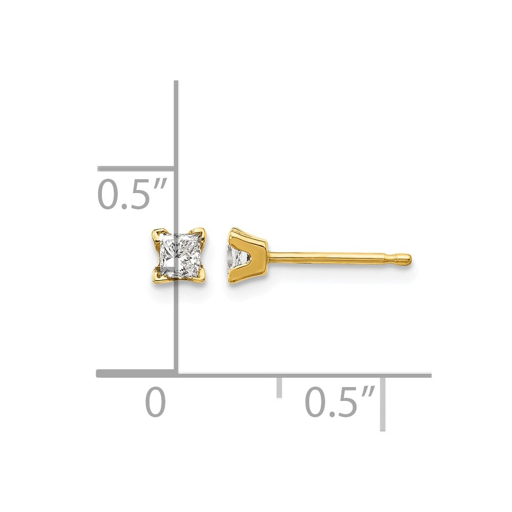 14k VS Quality Complete Princess-cut Diamond Earrings