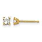 14k VS Quality Complete Princess-cut Diamond Earrings