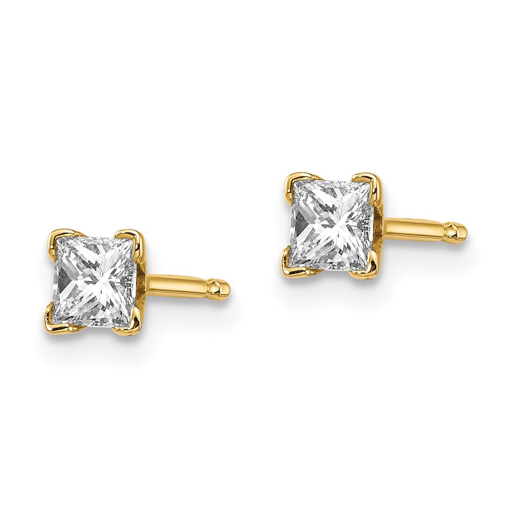 14k VS Quality Complete Princess-cut Diamond Earrings