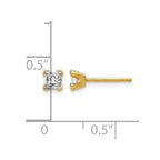 14k AA Quality Complete Princess-cut Diamond Stud Earrings