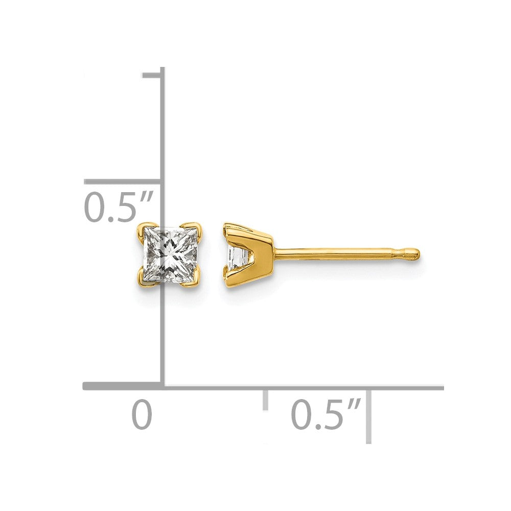 14k VS Quality Complete Princess-cut Diamond Earrings