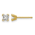 14k AA Quality Complete Princess-cut Diamond Stud Earrings