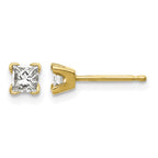 14k VS Quality Complete Princess-cut Diamond Earrings