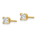 14k AA Quality Complete Princess-cut Diamond Stud Earrings
