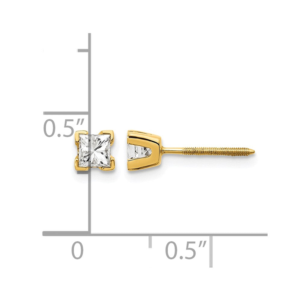 14k AAA Quality Complete Princess-cut Diamond Earrings