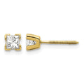 14k VS Quality Complete Princess-cut Diamond Earrings